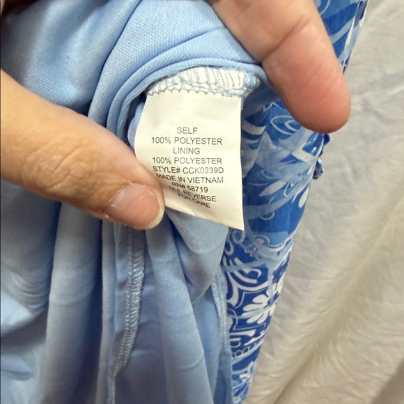 NY Collection Vibrant Blue and White Maxi Skirt - Picture 4 of 4